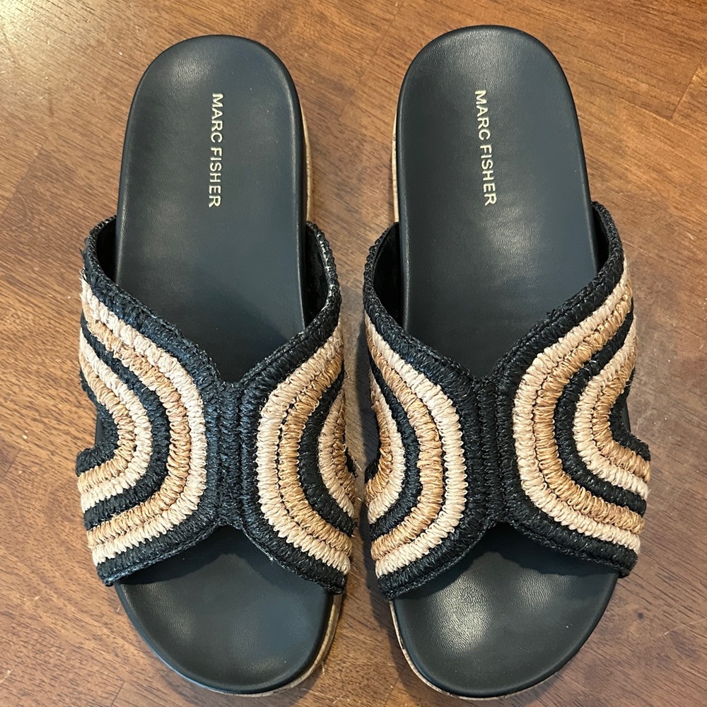 Marc Fisher raffia sandals, size 11